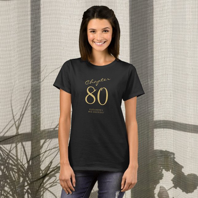 T-shirt 80e Anniversaire Jeu d'or Script noir (Créateur téléchargé)
