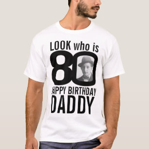T-shirt 80e anniversaire mono look 80 photo personnalisée