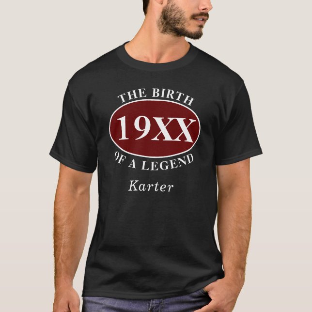 T-shirt 80e anniversaire personnalisé Naissance d'une lége (Devant)