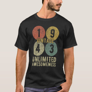 T-shirt 80e anniversaire pour Hommes & Femmes Rétro 80 ans