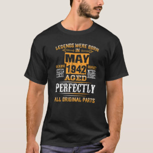 T-shirt 80e anniversaire pour légendes Né mai 1942 80 ans