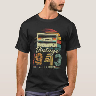 T-shirt 80E Anniversaire Vintage 1943 Bande De Cassette Re