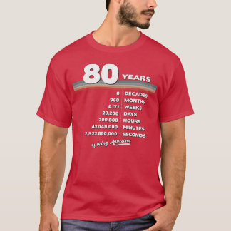 T-shirt 80e anniversaire Vintage 80 ans Rétro