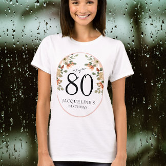 T-shirt 80e anniversaire Vintage Floral