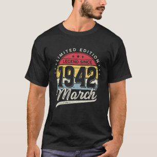T-shirt 80E Cadeau Anniversaire 80 Ans Légende Depuis Mars
