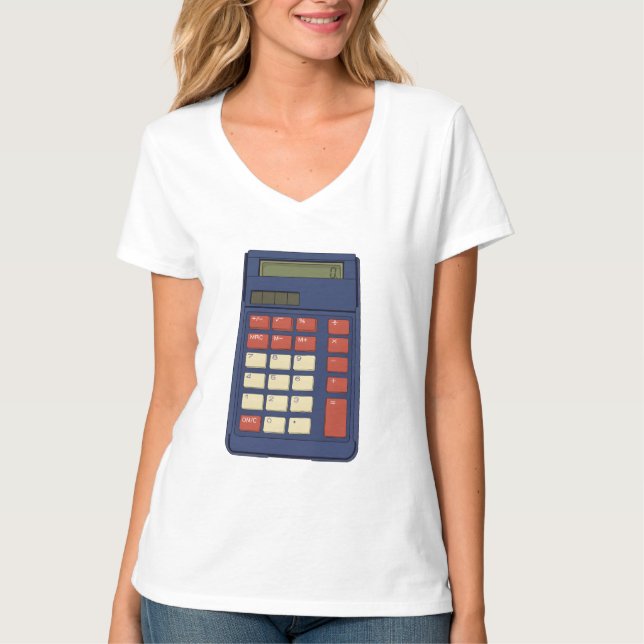 T-shirt 80's 90's Calculator Math School Nostalgia (Devant)