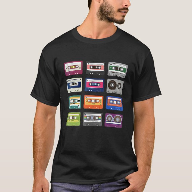 T-shirt 80s 90s Vintage Cassette Tapes Music (Devant)
