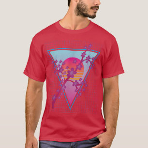 T-shirt 80s Art Japonais Sakura Flower Vaporwave Cerry Bl