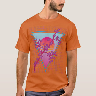T-shirt 80s Art Japonais Sakura Flower Vaporwave Cerry Bl