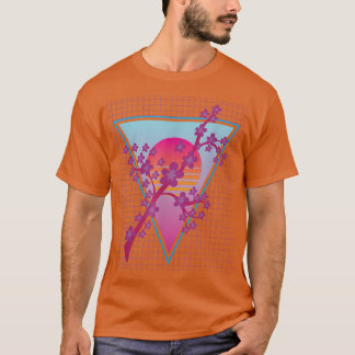 T-shirt 80s Art Japonais Sakura Flower Vaporwave Cerry Bl