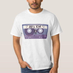 T-shirt 80s Cassette Enfant Vintage Bande Rétro Anniversai