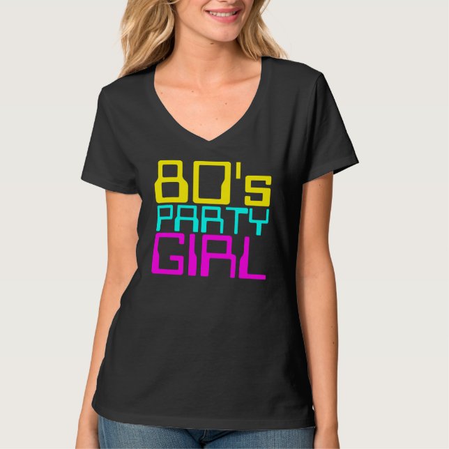 T-shirt 80s fêtesse femme logo multicolore (Devant)