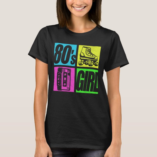T-shirt 80s Girl 1980s Mode 80 Theme Party 80s (Devant)