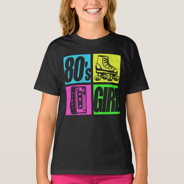T-shirt 80s Girl 1980s Mode 80 Theme Party 80s (Devant)