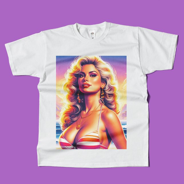 T-shirt 80s Hot Beach Pin-up (Créateur téléchargé)