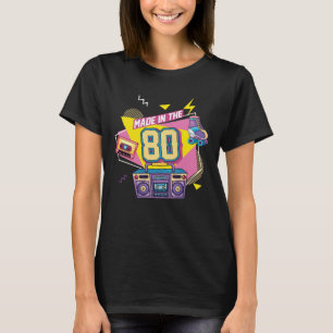 T-shirt 80s Music Party Radio Roller patinage Né dans les