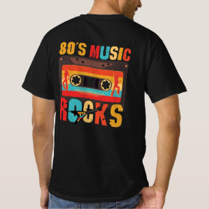 T-shirt 80s Music Rocks - Vintage Retro Distressed