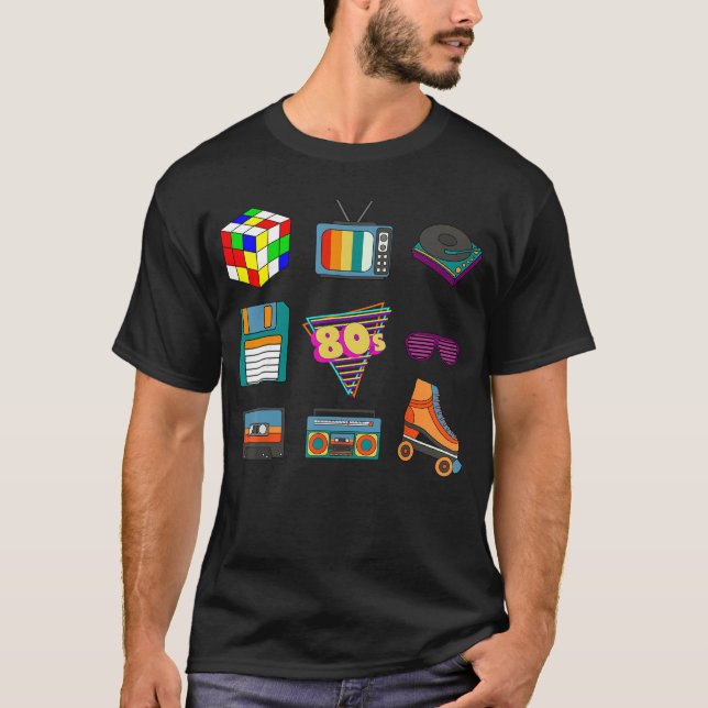 T-shirt 80s Retro Fashionhrowback Culture Disco Music Part (Devant)