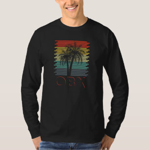 T-shirt 80s Retro Palm North Carolina Beach Obx Extérieur 