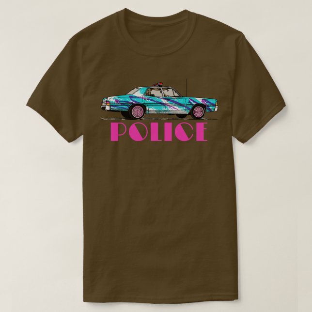 T-shirt 80s Rétrowave Police (Design devant)