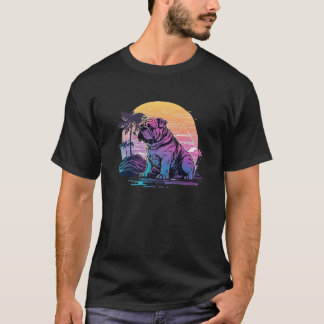 T-shirt 80s Retrowave Vibes with Bulldog s Aesthetic