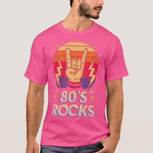 T-shirt 80'S Rocks 1980 Rock And Roll Party (Devant)