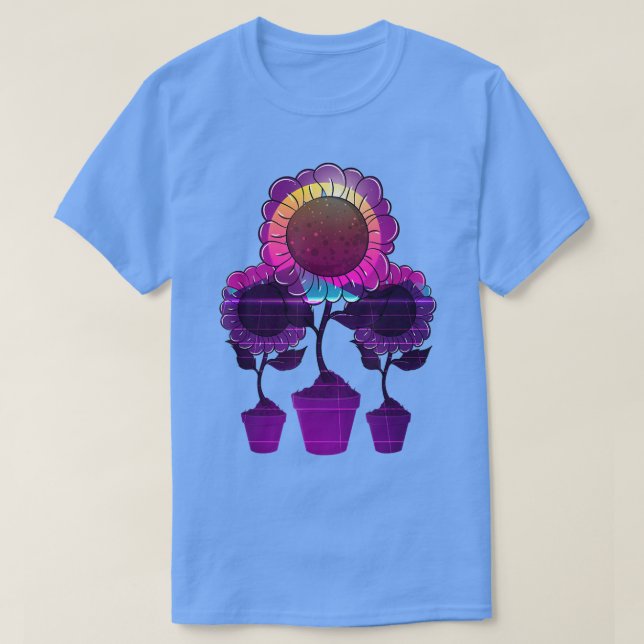 T-shirt 80s Synthwave Hippie Fleur de fleurs Vaporwave  (Design devant)