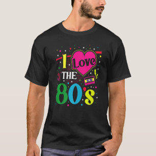 T-shirt 80s tenue femmes Hommes Costume Party I Love Les 8