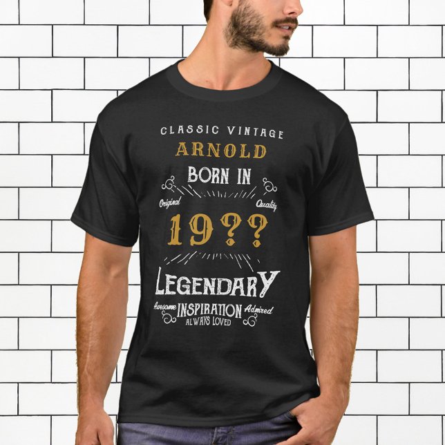 T-shirt 80th Birthday Ajouter le nom Année Légendaire Blac (Créateur téléchargé)