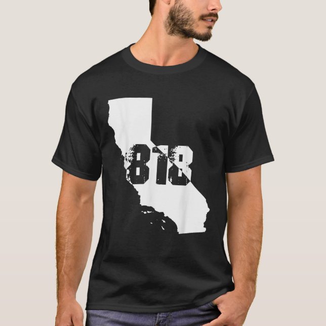 T-shirt 818 Strong Los Angeles California Area Code Numéro (Devant)