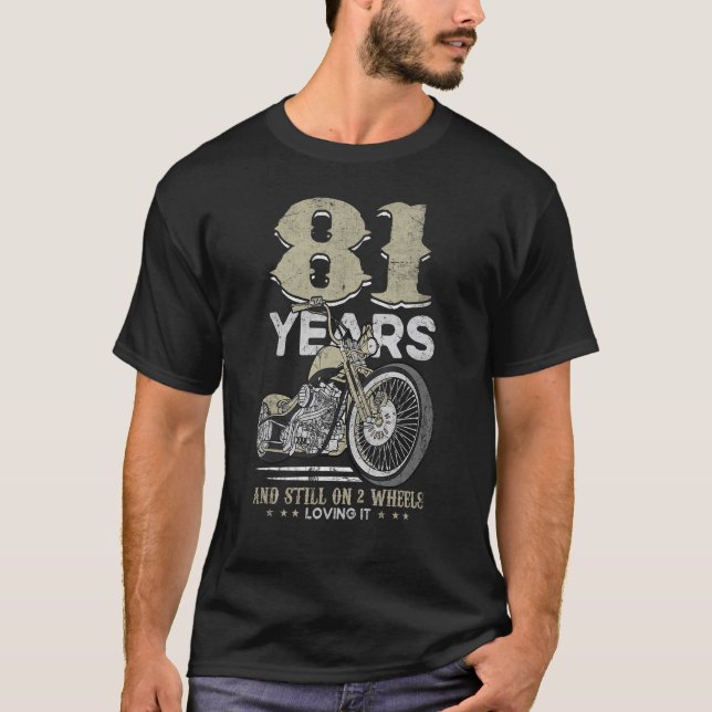 T-shirt 81 Ans Et Toujours Sur 2 Roues Aimer Il 81E Birt (Devant)