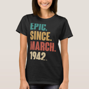 T-shirt 81 Ans Vintage 1942 Anniversaire 81e Décoration