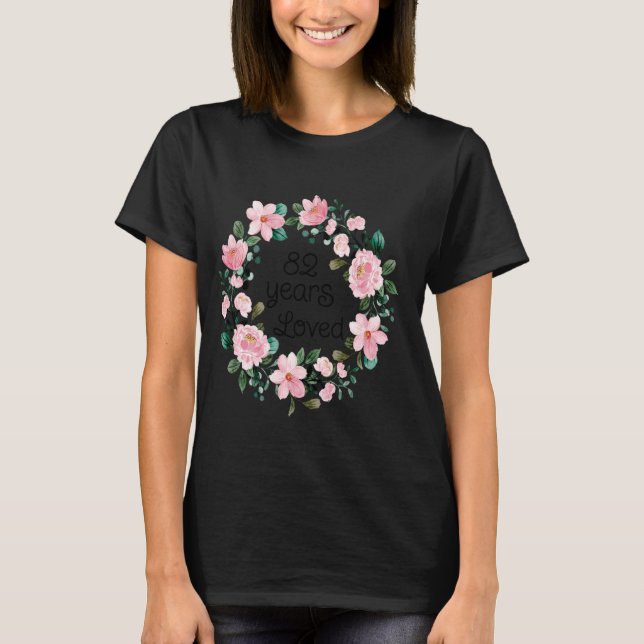 T-shirt 82 Ans Femmes aimées Hommes 82 Ans Cool 82e Bi (Devant)