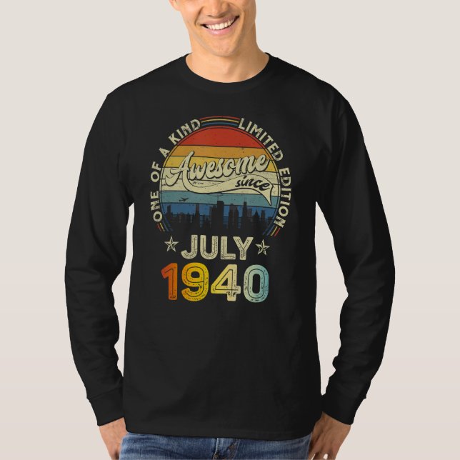 T-shirt 82 Ans Garçons Filles Awesome Depuis Juillet 1940 (Devant)