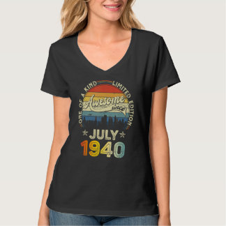 T-shirt 82 Ans Garçons Filles Awesome Depuis Juillet 1940