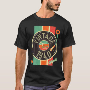 T-shirt 82 Years Birthday Man 1940 April Turntable Antique