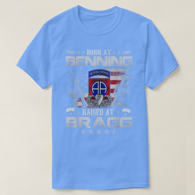 T-shirt 82e division aérienne Born At Ft Benning Raised F (Design devant)