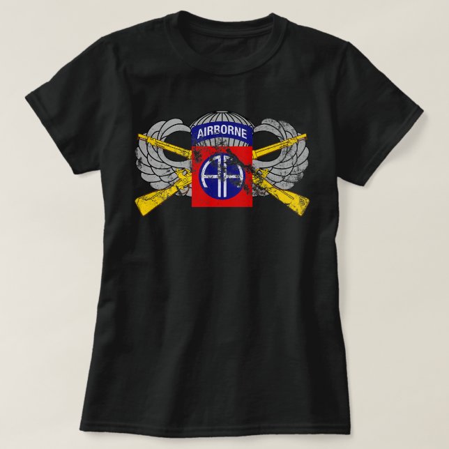 T-shirt 82e escadre parachutiste et fusils d'infanterie aé (Design devant)