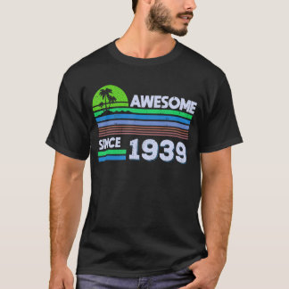 T-shirt 83 Ans Hommes Femmes Awesome Depuis 1939 1