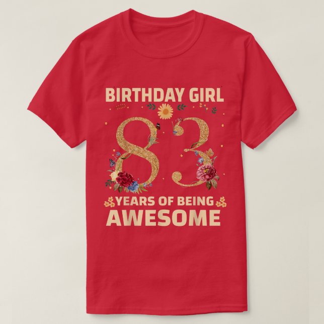 T-shirt 83 Years Old Gifts For Women 83rd Birthday Floral  (Design devant)