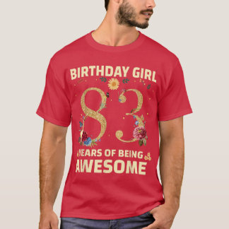 T-shirt 83 Years Old Gifts For Women 83rd Birthday Floral 