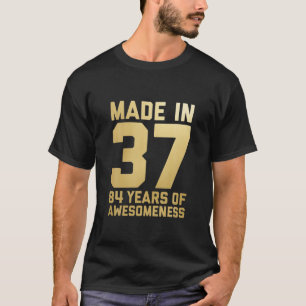 T-shirt 84E Anniversaire Cadeau Homme Femme Âge 84 Ans Gra