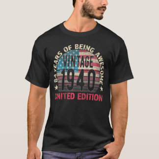 T-shirt 84E Anniversaire Hommes Nés En 1940 À 84 Ans