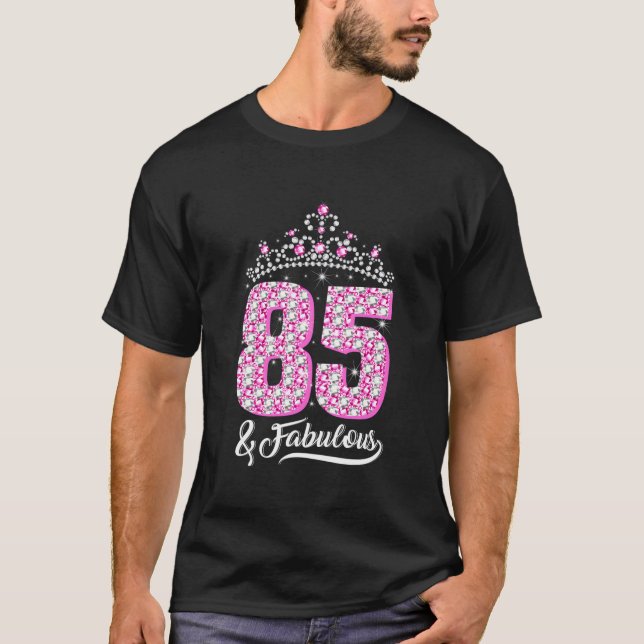 T-shirt 85 Et Fabuleux 85E Anniversaire Diamond Crown Don  (Devant)