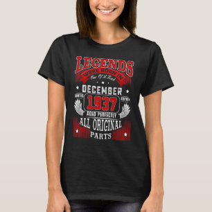 T-shirt 85e Anniversaire Légendes Né En Décembre 1937 85 A