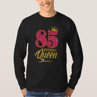 T-shirt 85e anniversaire Reine 85 ans fille Couronne rose