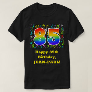 T-shirt 85e anniversaire : Symboles de musique colorée, Ar
