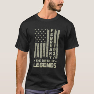 T-shirt 85Th Birthday February 1937 The Birth Of Legends