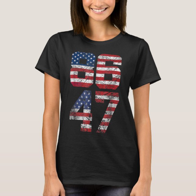 T-shirt 8647 Anti Trump 86 47 Retro Anti-Trump Drapeau Amé (Devant)