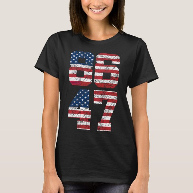 T-shirt 8647 Anti Trump 86 47 Retro Anti-Trump Us Flag Pre (Devant)